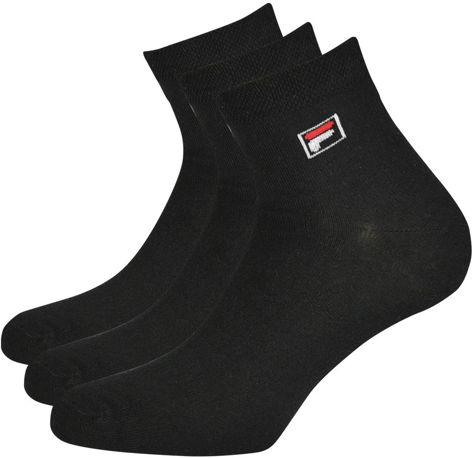 Fila Trzypak czarnych kostkówek FILA
