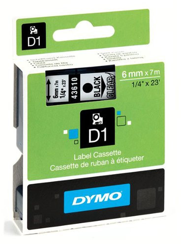 Dymo oryginalny taśma do drukarek etykiet, , 43610, S0720770, czarny druk/pr