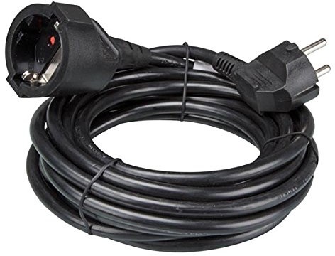 Perel ec05b-G kabel przedłużający, długość kabla 5 m, czarna EC05B-G