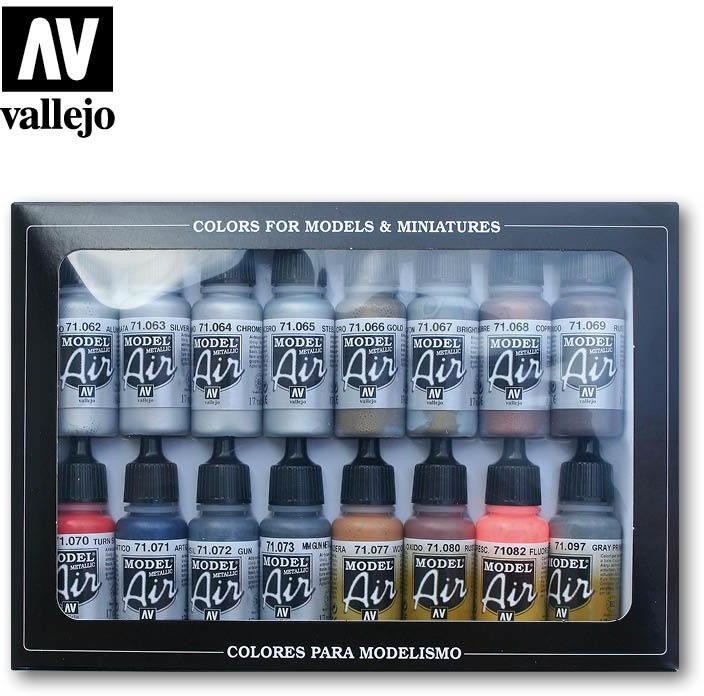 Vallejo Model Air Zestaw 16 farb - Metallic Effects Vallejo 71181