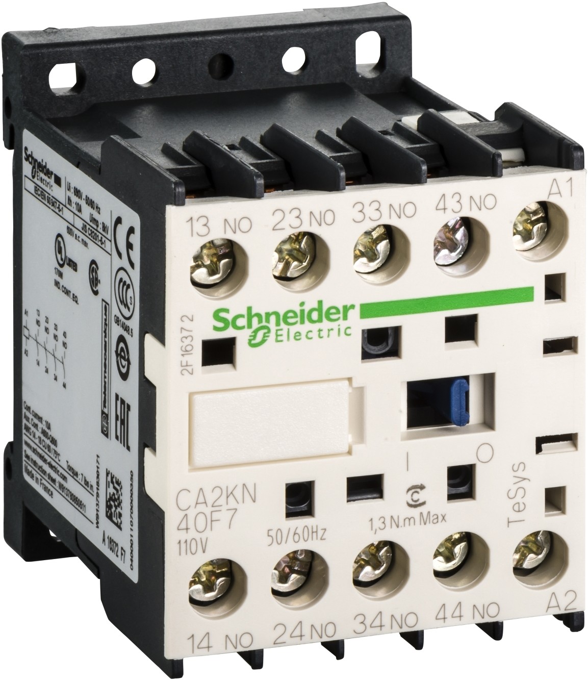SCHNEIDER Stycznik-pomocniczy-4-NO-cewka-sterująca-110-V-AC-CA2KN40F7 CA2KN40F7