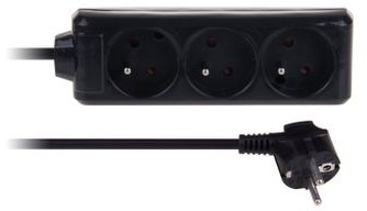 Libox Przedłużacz sieciowy 1,5M-3GN+0 3x1,0 10A IP20 LB0080B-1,5 Czarny LB0080B-1,5