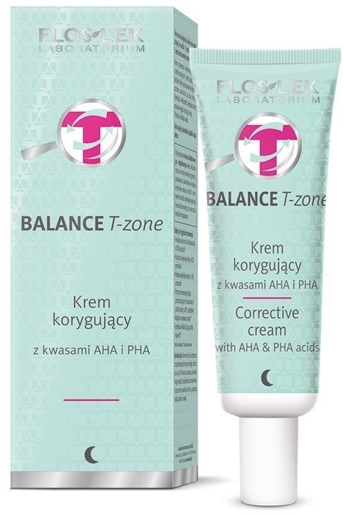 Flos-Lek Floslek Balance T-Zone Krem korygujący z kwasami AHA i PHA na noc do cery mieszanej 50ml