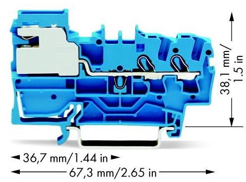 WAGO Terminal rozłączeniowy WAGO 5.20 mm Sprężynowe Alokacja N niebieski 2002-7214 50 szt 2002-7214