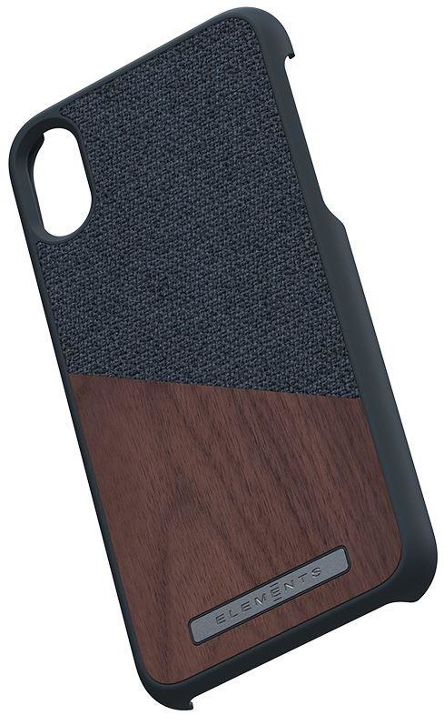 Nordic Elements Nordic Elements Saeson Frejr - Etui iPhone Xs / X z prawdziwym drewnem orzecha włoskiego (Dark Grey) E20258