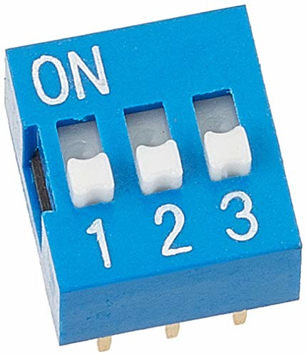 Delock Przełącznik przesuwny DIP 3-cyfrowy 2,54 mm wymiar rastra THT pionowy niebieski 2 sztuki