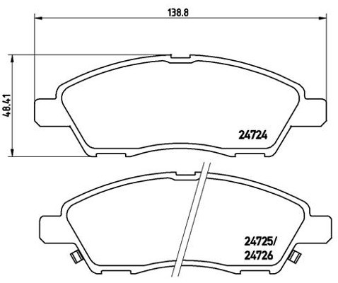BREMBO Zestaw klocków hamulcowych, hamulce tarczowe P 56 070