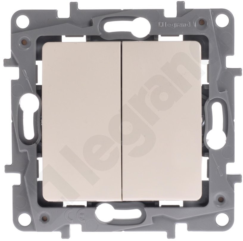 Legrand Niloe kremowy przycisk przełączny podwójny l_764608
