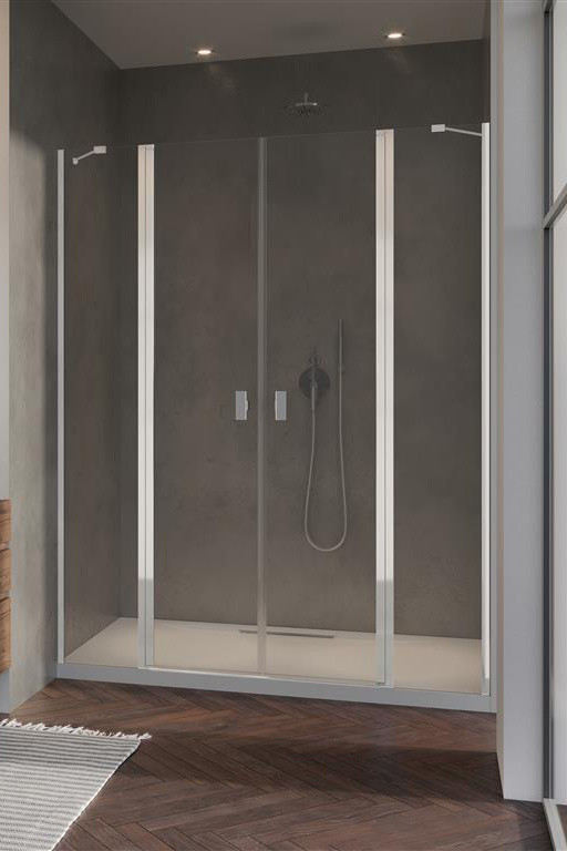 Radaway Nes DWD II Drzwi prysznicowe wnękowe 180x200 cm profile chrom szkło przezroczyste EasyClean 10037083-01-01/10041097-01-01