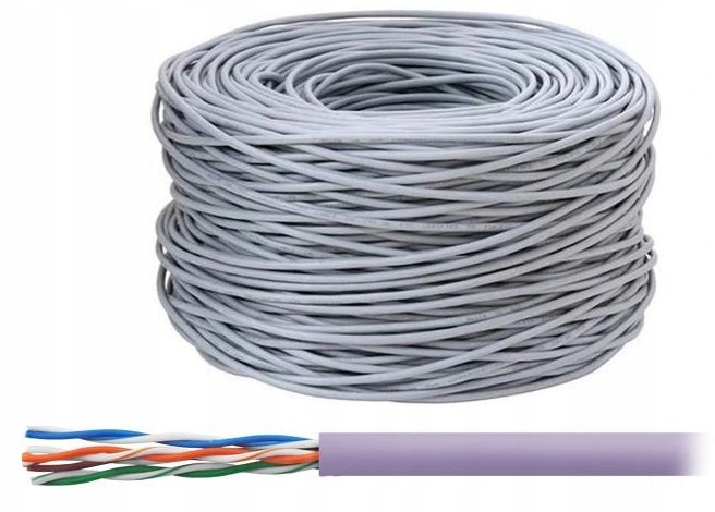 Kabel skrętka komputerowy Utp 5E Cu 100m samorozwi