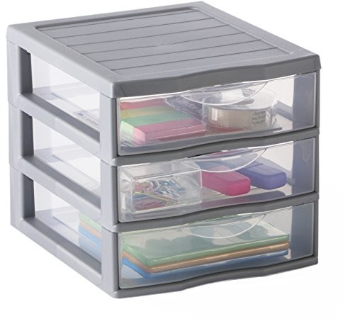 Sundis Orga Mix Mini szafka do przechowywania z szuflad duża polipropylenu, srebro, A6 4220014