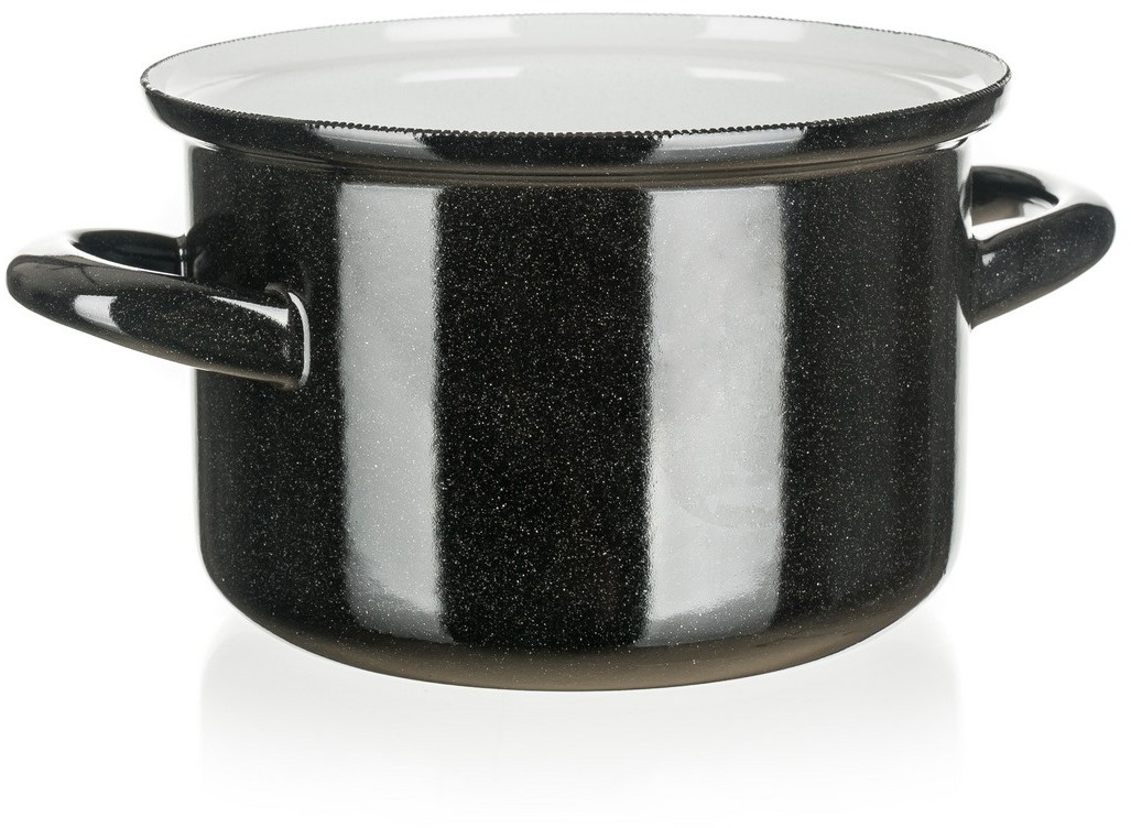 Belis Garnek emaliowany Standard 14 cm, czarny