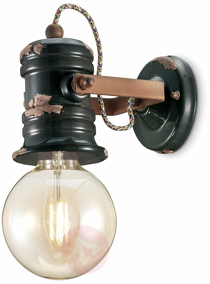 Vintage Ferro Luce Lampa ścienna C1843, design czarna