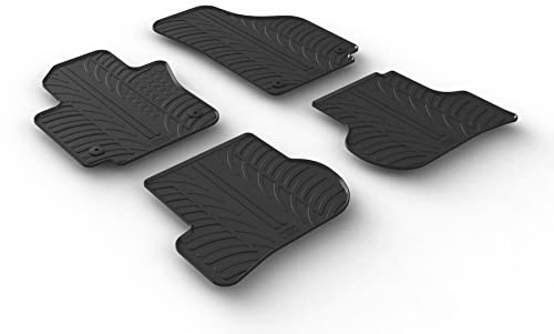 GledRing Zestaw gumowych dywaników samochodowych kompatybilny z Seat Altea incl. XL 2004- (profil T 4-częściowy + klipsy montażowe) 0312