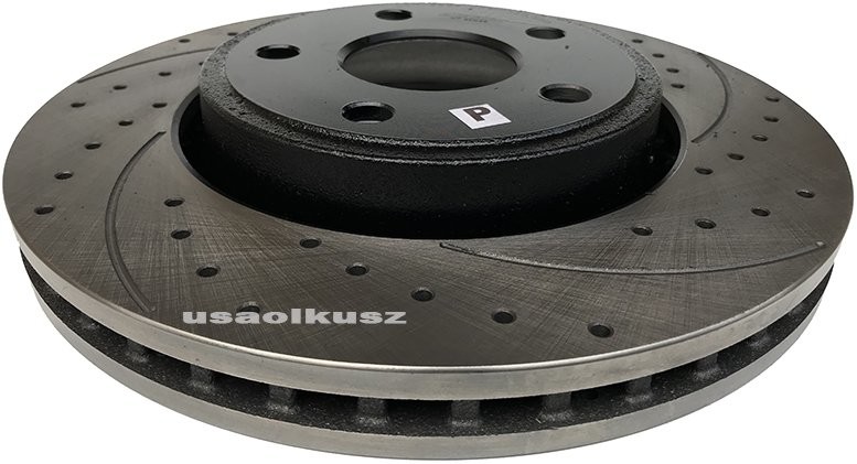 ATM Przednia WIERCONA nacinana wentylowana tarcza hamulcowa 330mm BLACK Jeep Grand Cherokee 2011 2534S