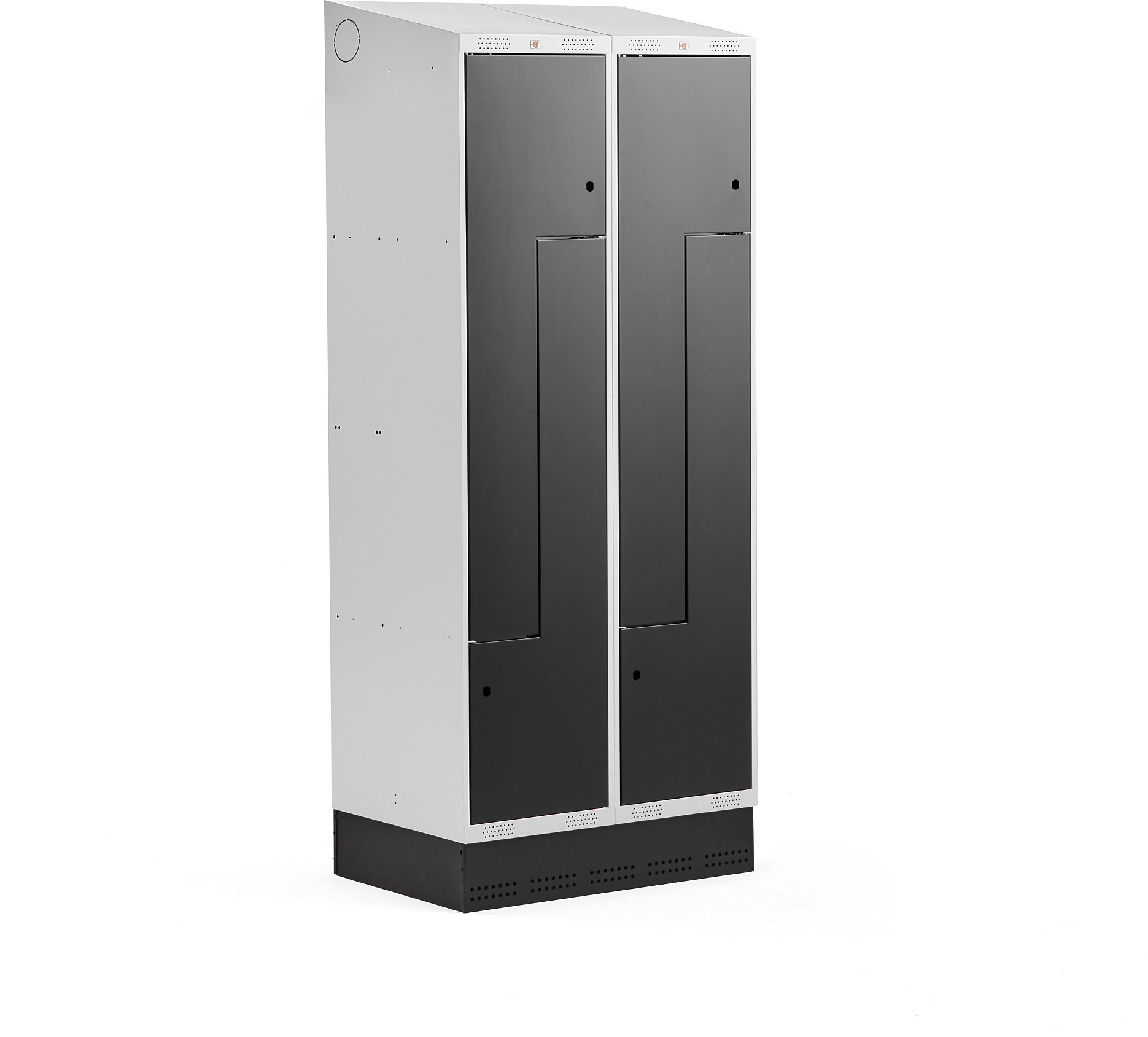 AJ Produkty Szafka ubraniowa typu Z, CLASSIC, cokół, 2 moduły, 4 drzwi, 2050x800x550 mm, czarny