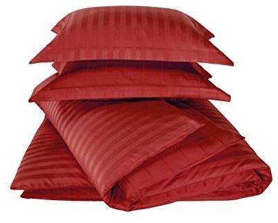 De Witte Lietaer Pościel de Witte lietaer zygo Chili Pepper poszewka na kołdrę + 2 poszewki na poduszkę z kierownicy czesana bawełna ciemny czerwony/bordowy 200 x 220 cm ParureZygoChiliPepper/Rougefoncé200