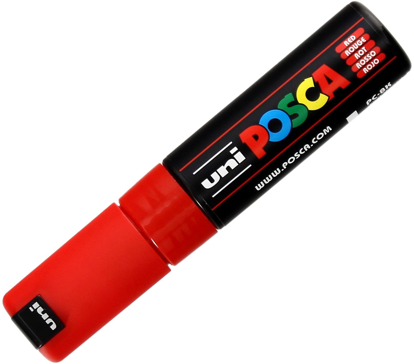 Uni Marker plakatowy 0.8mm czerwony ścięty Posca PC8K