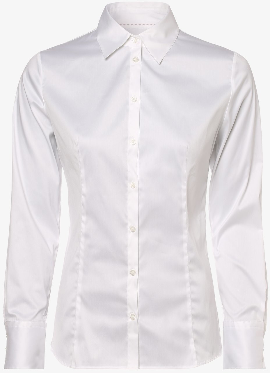 HUGO HUGO - Bluzka damska  łatwa w prasowaniu  The Fitted Shirt, biały