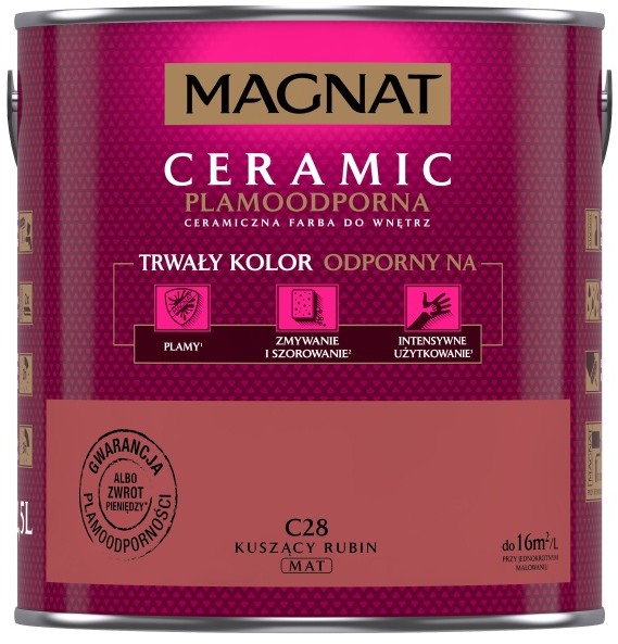 Magnat CERAMIC 2.5L - ceramiczna farba do wnętrz - C28 Kuszacy rubin
