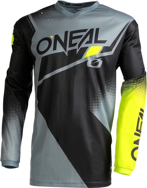 O'Neal O'Neal Element Koszulka rowerowa z zamkiem błyskawicznym Mężczyźni, szary/kolorowy S 2022 Koszulki z długim rękawem E003-202