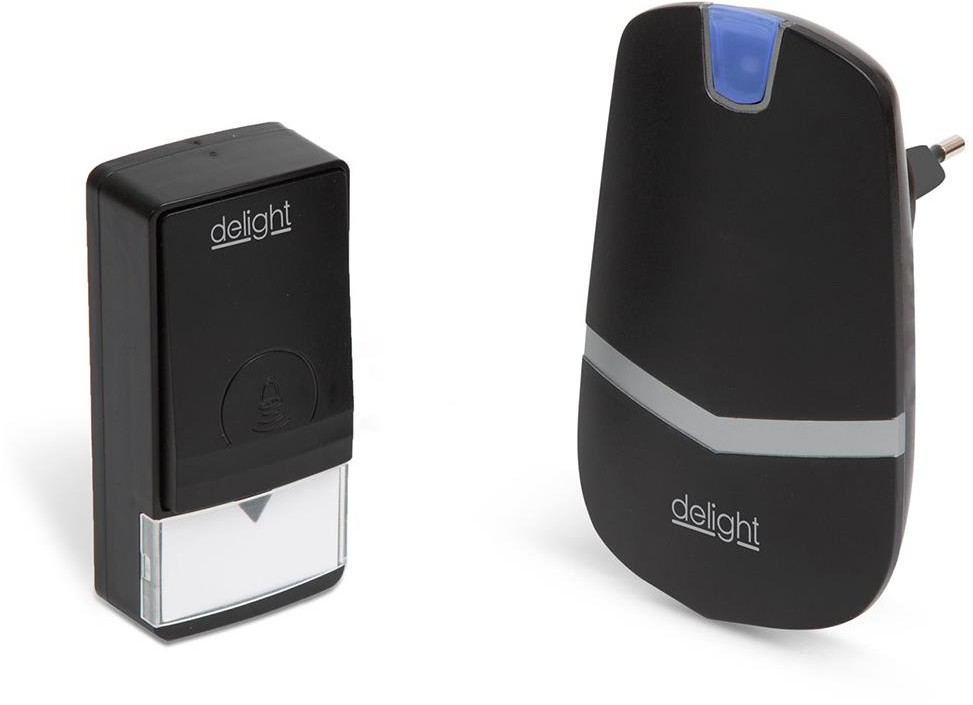 Delight Bezprzewodowy dzwonek do drzwi 230V IP44 czarny