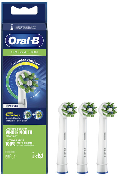 ORAL-B Braun Braun końcówki do szczoteczki elektrycznej CrossAction 3szt. EB50-3 CleanMaximiser