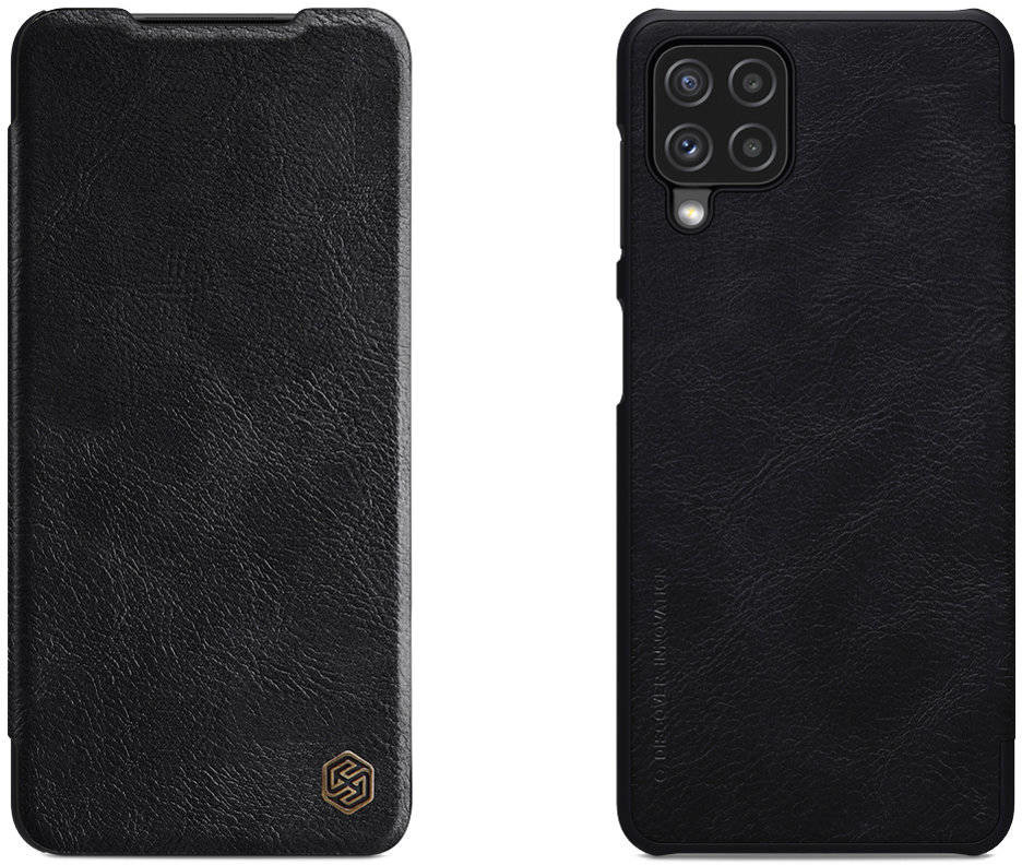 Nillkin Qin skórzana kabura etui Samsung Galaxy A22 4G czarny hurtel-73264-0