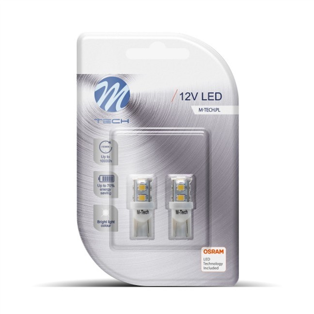 DIODA LED L018 W5W 9XSMD2835 BIAŁA
