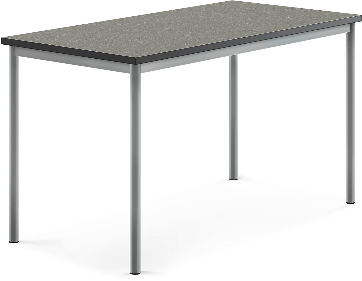 AJ Produkty Biurko SONITUS, 1400x700x760 mm, ciemno szare linoleum, szary aluminium