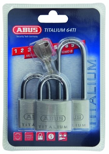 Abus ABUS 64TI/40HB63 Titalium Padlock 40 MM X 63 MM Triple Pack ABU64TI4063T