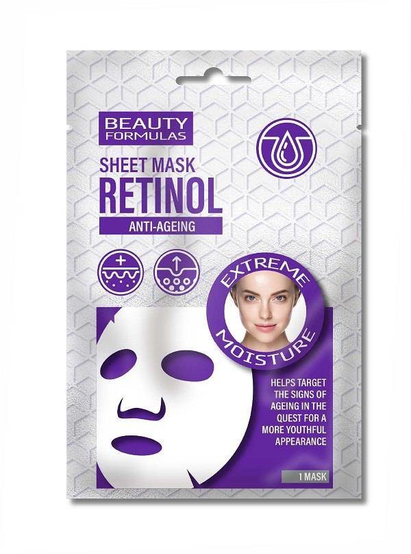 Beauty Formulas Retinol Anti-Ageing Sheet Mask nawilżająca maska w płachcie do twarzy 103591-uniw