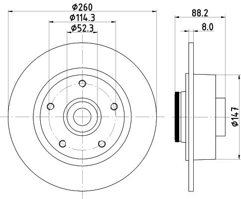 Hella pagid 8DD 355 123  341 tarcza hamulcowa Pro, tylnej osi, powierzchnia powlekana, zestaw składający się z 1 tarcze hamulcowe 8DD 355 123-341