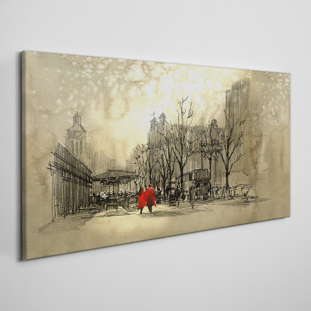 PL Coloray Obraz Canvas miasto abstrakcja para 100x50cm