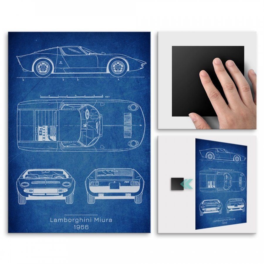 Pix4home Plakat metalowy Lamborghini Miura Projekt Cobalt L POS-L-03047