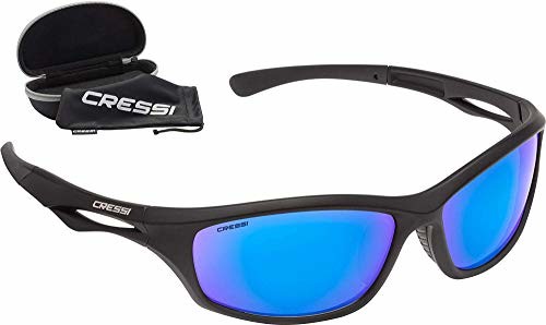 Cressi Cressi Sniper okulary przeciwsłoneczne dla dorosłych, uniseks, kolor czarny / soczewki lustrzane niebieskie, rozmiar uniwersalny XDB100521