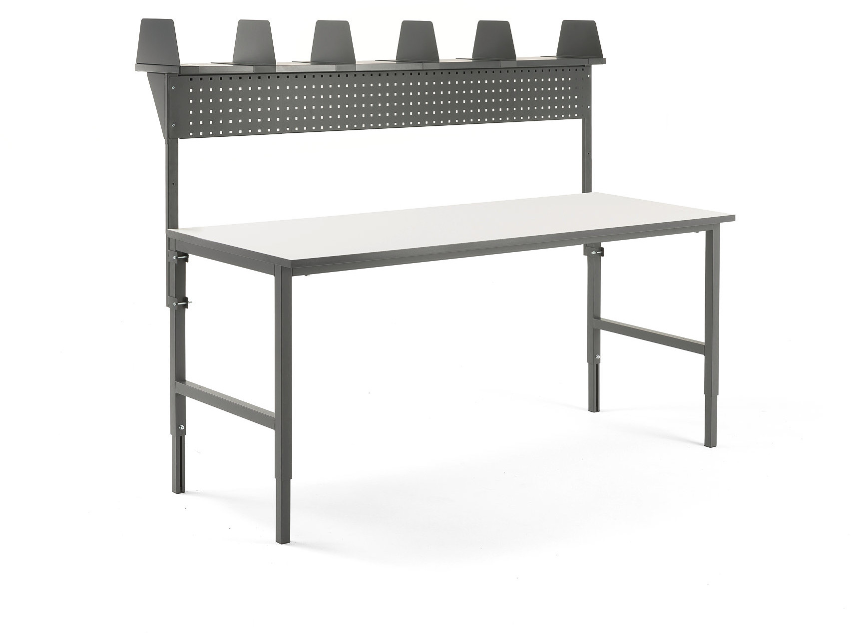 AJ Produkty Kompletny stól montażowy CARGO, 2000x750 mm, górna półka +panel narzędziowy