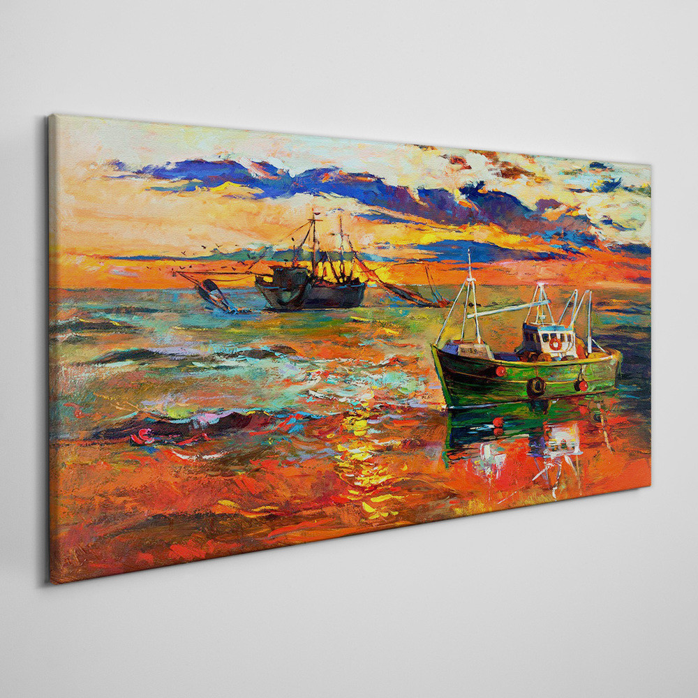 PL Coloray Obraz Canvas morze ocean statki niebo 140x70cm