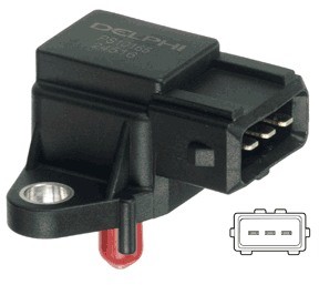 DELPHI Czujnik, ciśnienie w kolektorze dolotowym PS10165