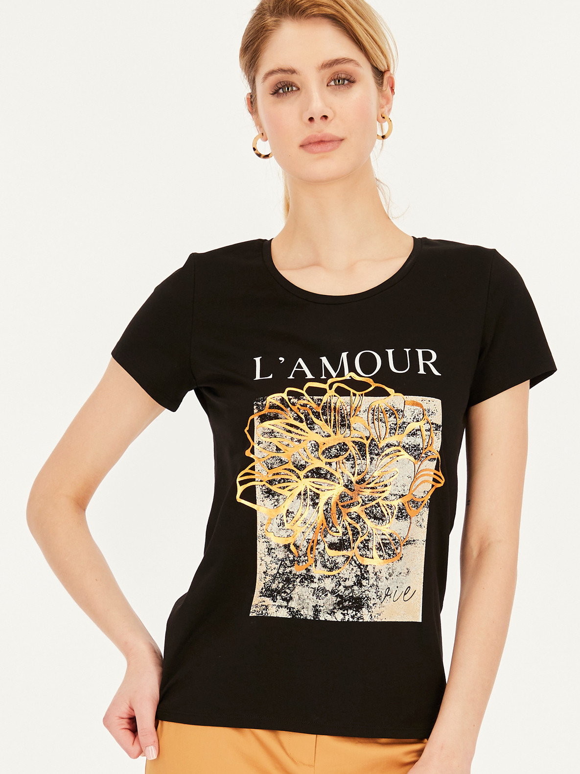 Lola L'AF Dzianinowy t-shirt z nadrukiem L'AF