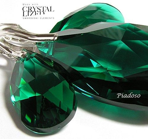 Swarovski OKAZJA komplet SREBRO SZMARAGD 28/50