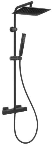 Invena Deszczownica Svart Basic czarna z baterią termostatyczną AU-85-004-X