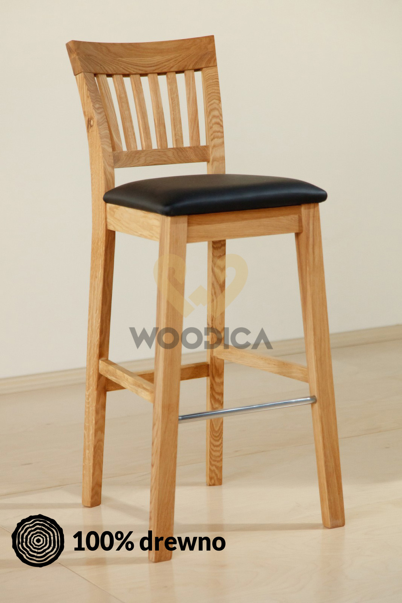 Woodica Krzesło dębowe barowe 02 Dąb/Krz/Bar02