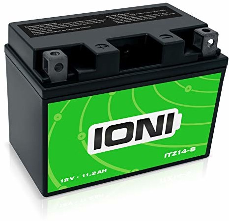 IONI ITZ14-S 12 V 11,2 Ah AGM akumulator kompatybilny z MG14ZS / YTZ14S uszczelniony/bezobsługowy akumulator motocyklowy