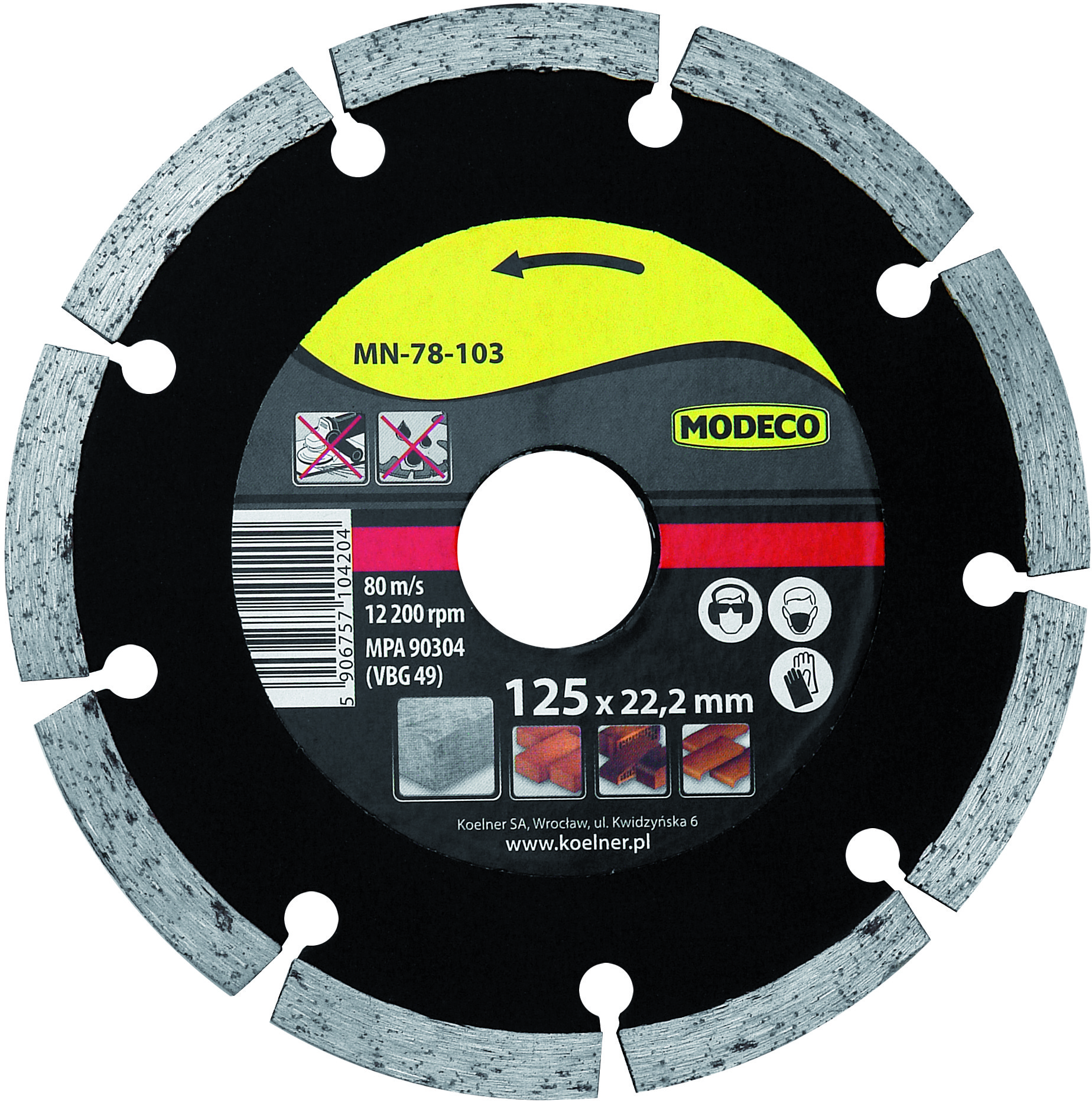 Modeco ściernica diamentowa segmentowa 125 mm Saturn marki MN-78-103