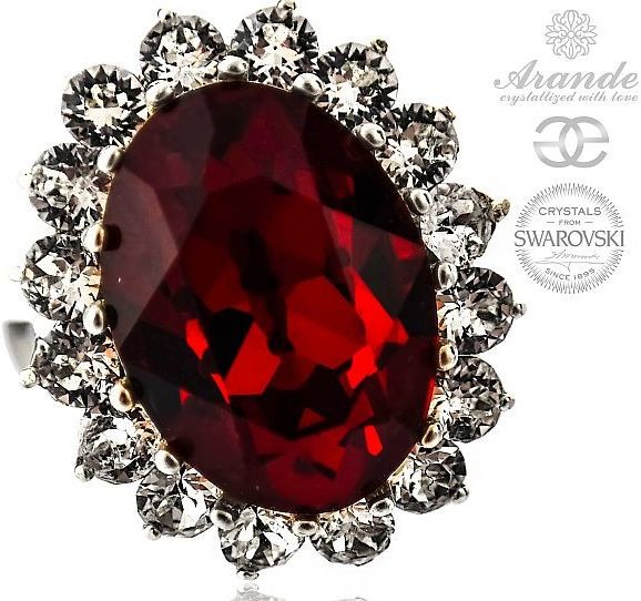 Swarovski Arande piękny pierścionek ROYAL RED SREBRO 700714