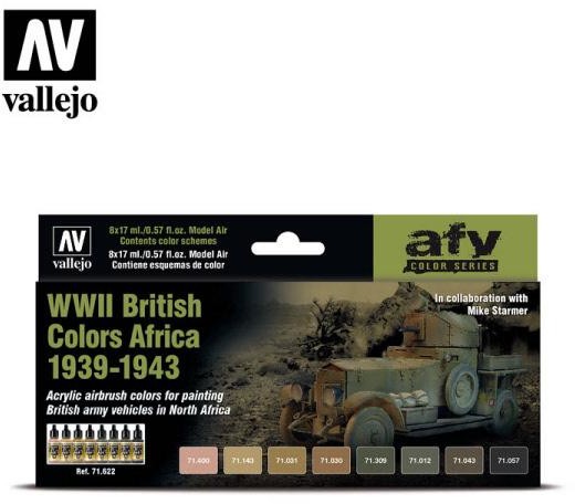 Vallejo Zestaw Model Air 8 farb - WWII British Colors Africa 1939-1943 Vallejo 71622