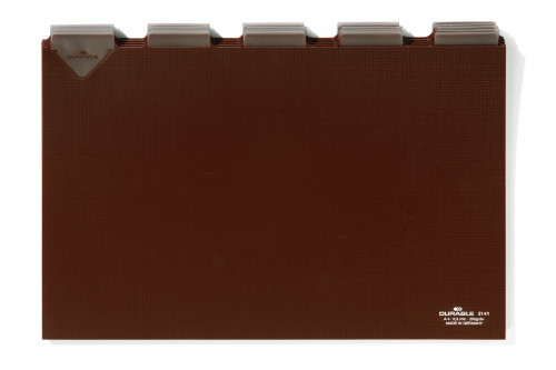 DURABLE Przekładki do kartotek A4 twarde brązowe 25 sztuk 3141-11