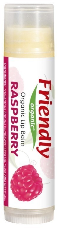 Friendly Organic Friendly Organic, Organiczny balsam do ust, malinowy, 4,25g 8680088180492