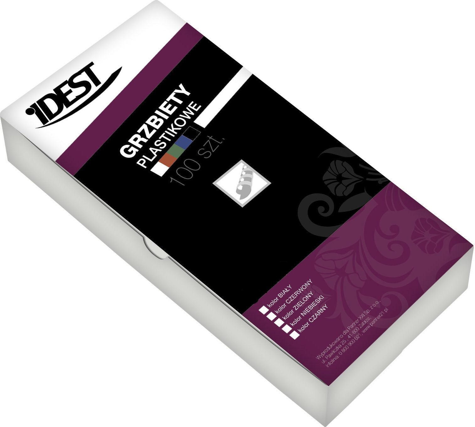 Idest Grzbiety plastikowe do bindowania 16mm niebieski 100szt BEGGP160BLPX0100001